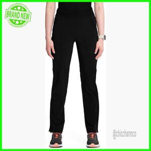 Women's Scrub Pants Tapered Leg Pull-On Waist 6 Pockets Moisture Wicking